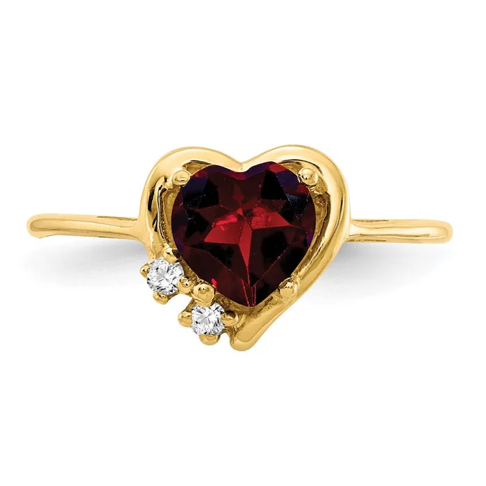 14K Yellow Gold Garnet Real Diamond ring Goldia Rings