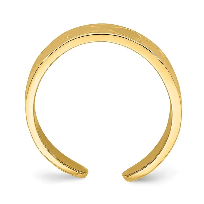 14k Yellow Gold Heart Pattern Toe Ring Goldia Rings
