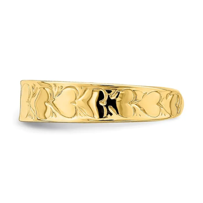 14k Yellow Gold Heart Pattern Toe Ring Goldia Rings