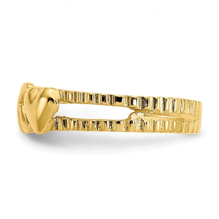 14k Yellow Gold Hearts and X Toe Ring Goldia Rings