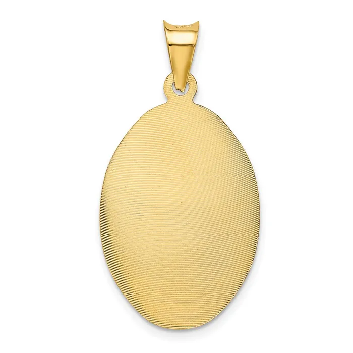 14k Yellow Gold Polished DC Sagrado Corazon Oval Pendant Goldia Necklaces