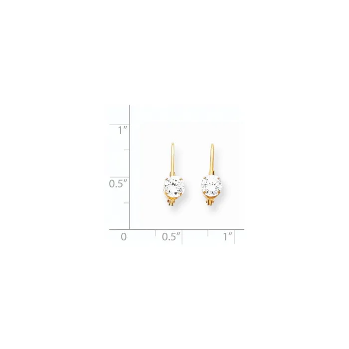 14k Yellow Gold Real Diamond leverback Earrings Goldia Earrings