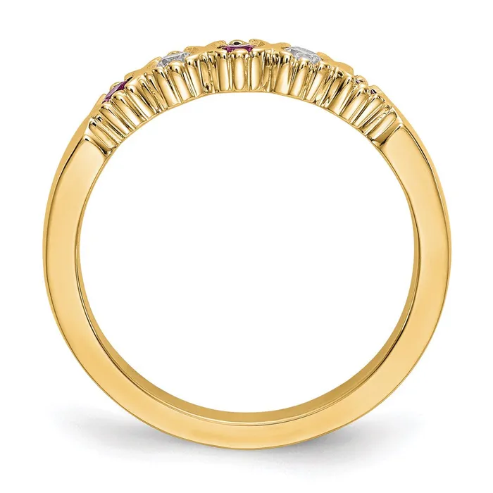 14k Yellow Gold Real Diamond wRuby Band Goldia Rings