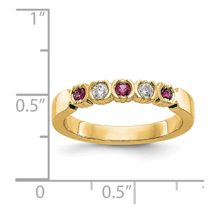 14k Yellow Gold Real Diamond wRuby Band Goldia Rings