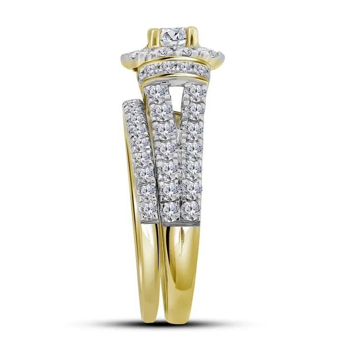 14k Yellow Gold Round Diamond Bridal Wedding Ring Set 2 Cttw gndatlanta Rings