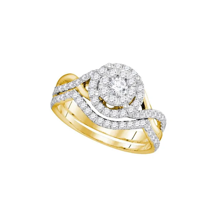 14k Yellow Gold Round Diamond Bridal Wedding Ring Set 78 Cttw gndatlanta Rings 14k Yellow Gold Round Diamond Bridal Wedding Ring Set 78 Cttw gndatlanta Rings