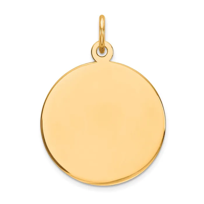 14k Yellow Gold Round Disc Charm Goldia Charm Necklaces