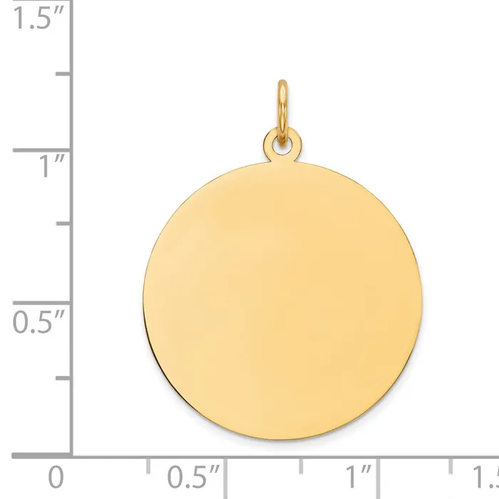 14k Yellow Gold Round Disc Charm Goldia Charm Necklaces