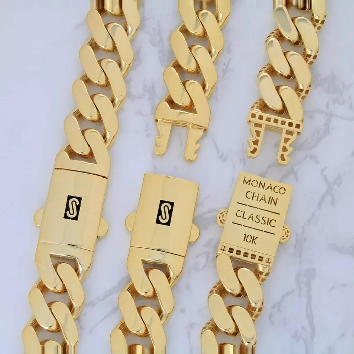 14k Yellow Gold Royal Monaco Miami Cuban Link 11mm Chain Pendant Necklace 18 Goldiacom Necklaces