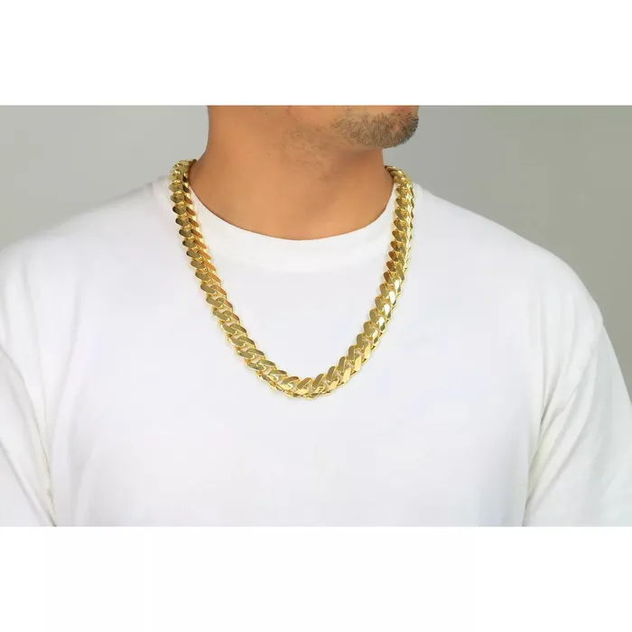 14k Yellow Gold Royal Monaco Miami Cuban Link 11mm Chain Pendant Necklace 18 Goldiacom Necklaces