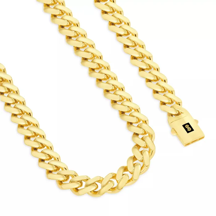 14k Yellow Gold Royal Monaco Miami Cuban Link 11mm Chain Pendant Necklace 18 Goldiacom Necklaces