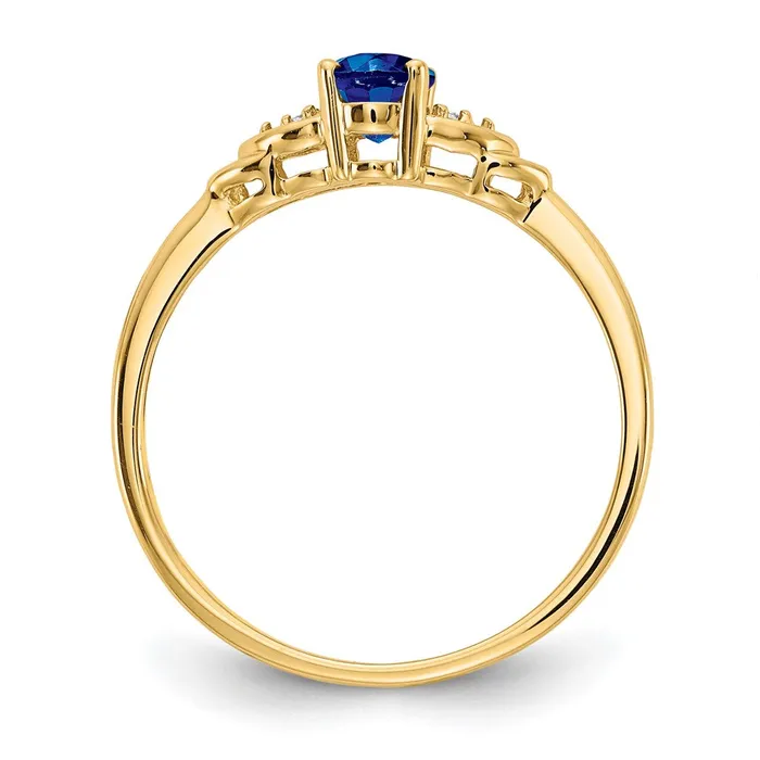 14K Yellow Gold Sapphire and Real Diamond Ring Goldiacom Rings
