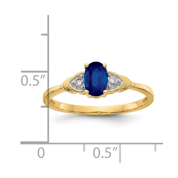 14K Yellow Gold Sapphire and Real Diamond Ring Goldiacom Rings