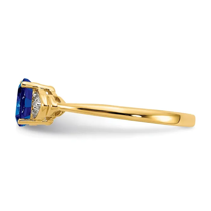 14K Yellow Gold Sapphire and Real Diamond Ring Goldiacom Rings