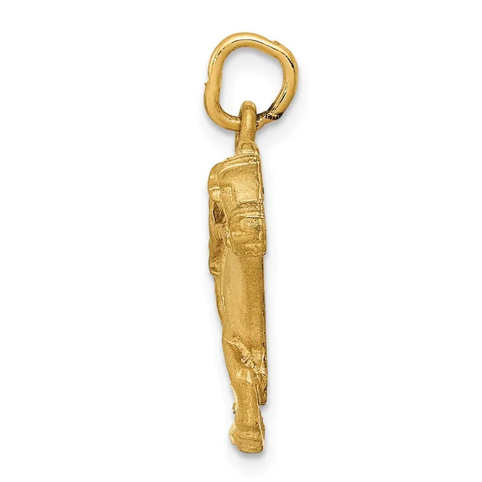 14k Yellow Gold Satin DC Horse wJockey Charm Goldia Charm Necklaces