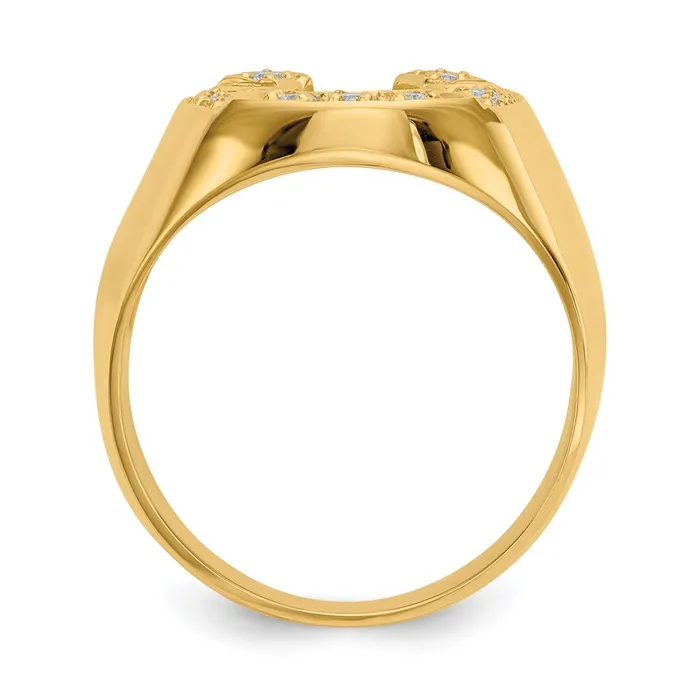 14K Yellow Gold VS Real Diamond mens ring Goldiacom Rings