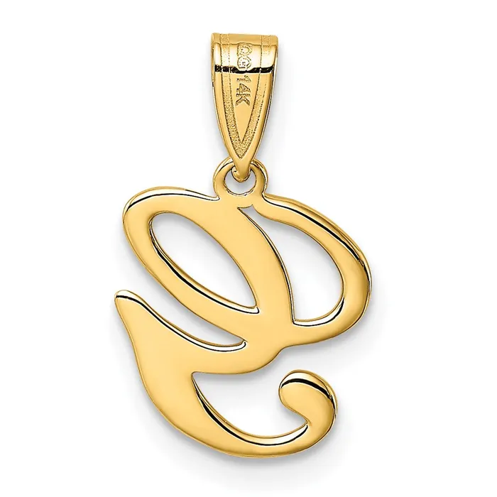 14k Yellow GoldY Script Letter G Initial Pendant Goldia Necklaces
