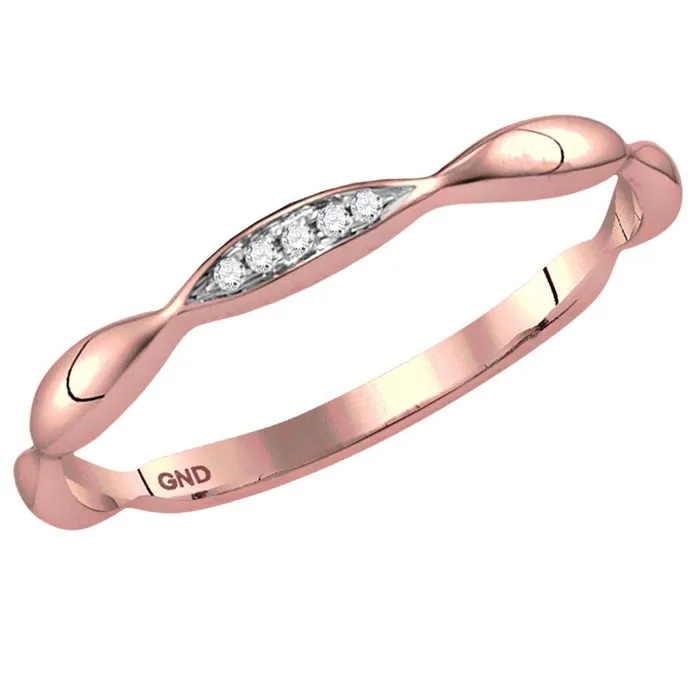 14kt Rose Gold Round Diamond Contoured Stackable Band Ring 02 Cttw gndatlanta Rings 14kt Rose Gold Round Diamond Contoured Stackable Band Ring 02 Cttw gndatlanta Rings