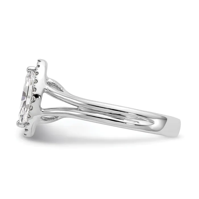 14kw Marquise Halo Simulated Diamond Split Shank Engagement Ring Goldiacom Rings