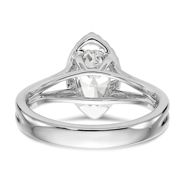14kw Marquise Halo Simulated Diamond Split Shank Engagement Ring Goldiacom Rings