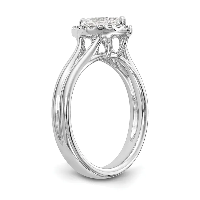 14kw Marquise Halo Simulated Diamond Split Shank Engagement Ring Goldiacom Rings
