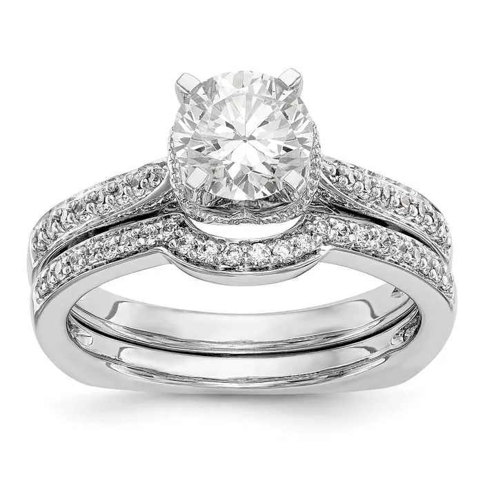14kw Peg Set Simulated Diamond Engagement Ring Goldiacom Rings