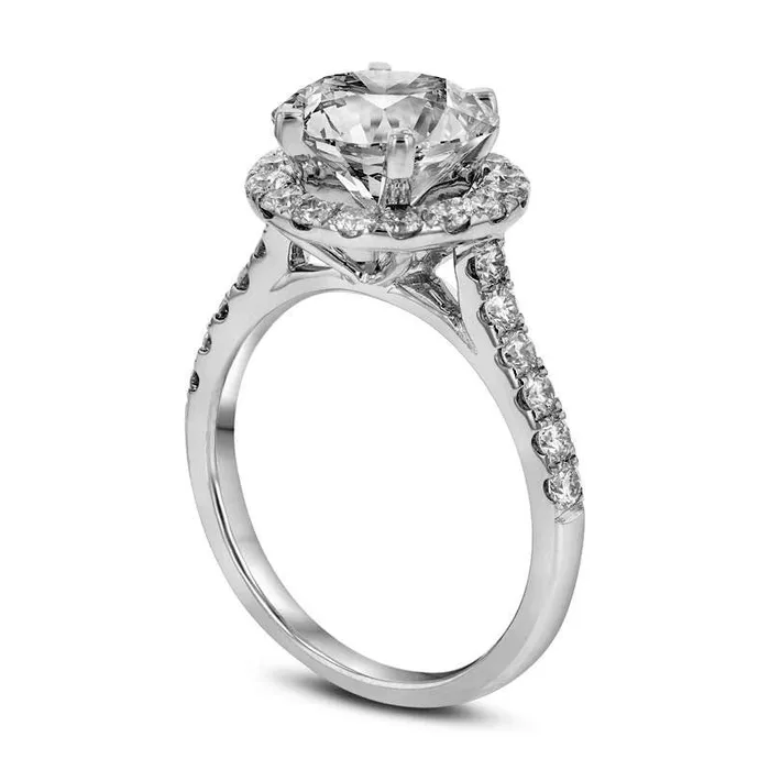 2330 CT TW Natural Diamond Frame Engagement Ring in Solid 18K White Gold HSI2 Goldia Rings 2330 CT TW Natural Diamond Frame Engagement Ring in Solid 18K White Gold HSI2 Goldia Rings