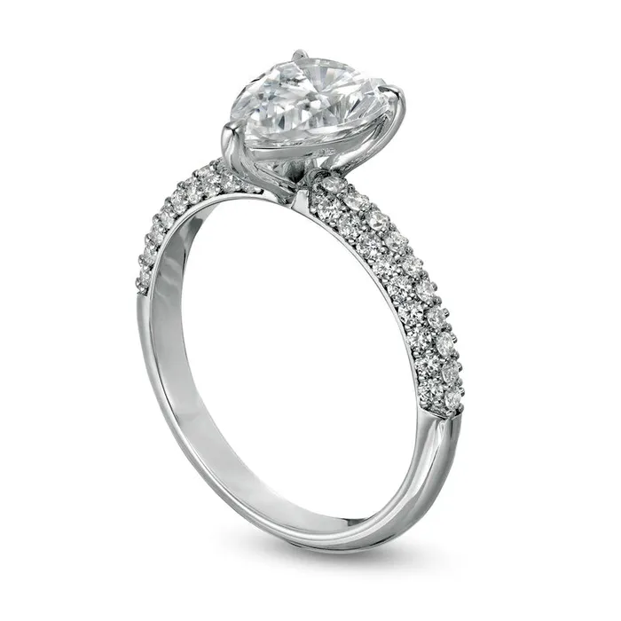 25 CT TW Certified LabCreated PearShaped Diamond Engagement Ring in Solid 14K White Gold FVS2 Goldia Rings 25 CT TW Certified LabCreated PearShaped Diamond Engagement Ring in Solid 14K White Gold FVS2 Goldia Rings