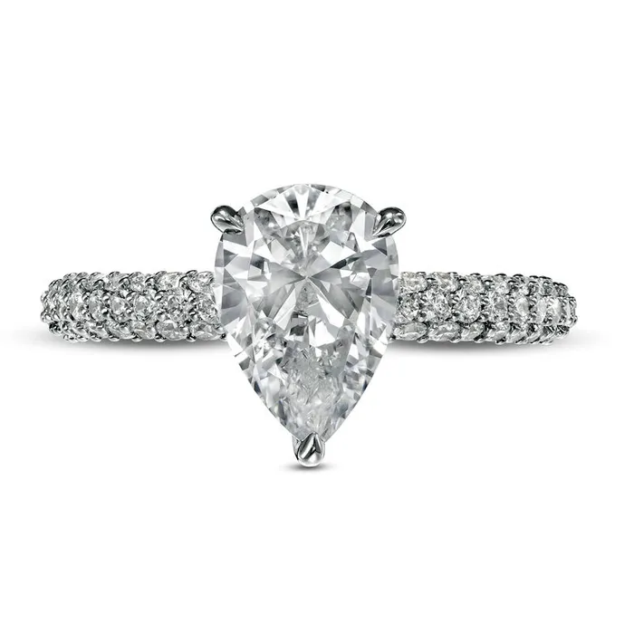 25 CT TW Certified LabCreated PearShaped Diamond Engagement Ring in Solid 14K White Gold FVS2 Goldia Rings 25 CT TW Certified LabCreated PearShaped Diamond Engagement Ring in Solid 14K White Gold FVS2 Goldia Rings