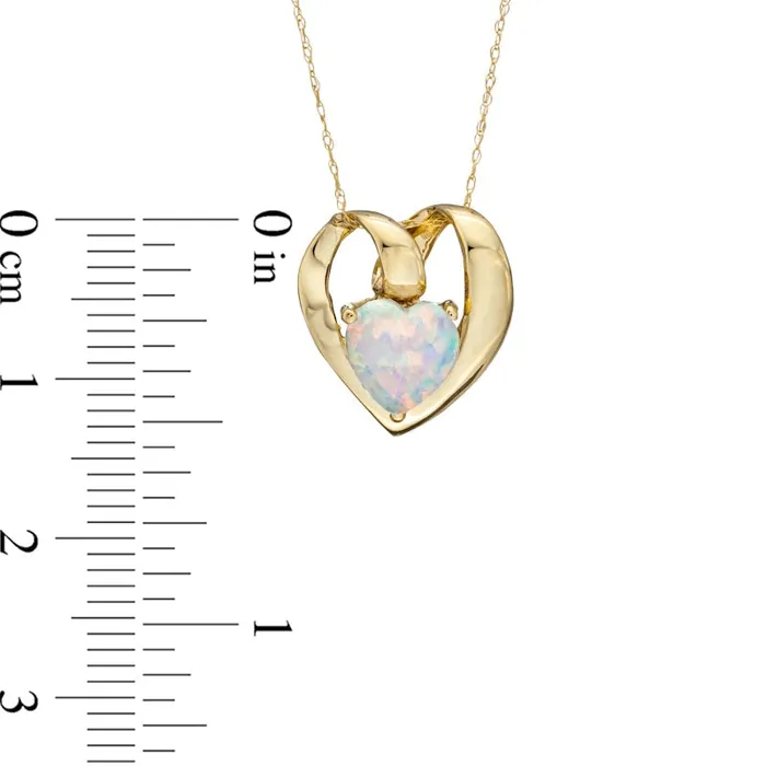 70mm HeartShaped Simulated Opal Pendant in 10K Yellow Gold Goldia Necklaces 70mm HeartShaped Simulated Opal Pendant in 10K Yellow Gold Goldia Necklaces