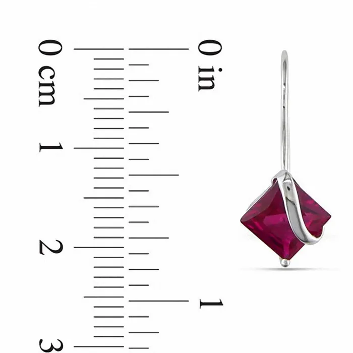 70mm PrincessCut LabCreated Ruby Swirl Drop Earrings in 10K White Gold Goldia Earrings 70mm PrincessCut LabCreated Ruby Swirl Drop Earrings in 10K White Gold Goldia Earrings