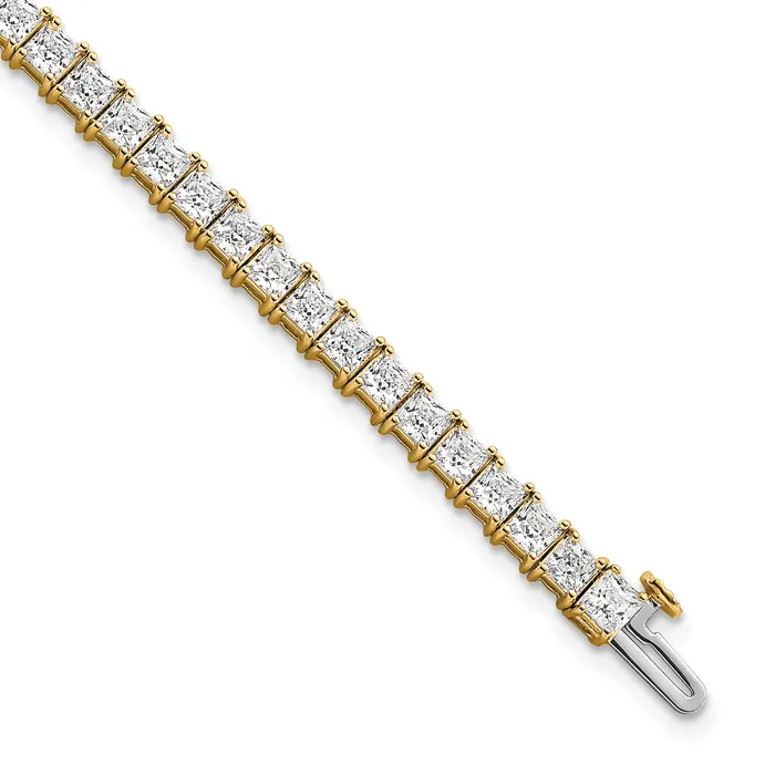 Bracelets Goldia 14k Yellow Gold 10 Ct Lab Grown Diamond VSSI G Princess Tennis Bracelet Bracelets Goldia 14k Yellow Gold 10 Ct Lab Grown Diamond VSSI G Princess Tennis Bracelet