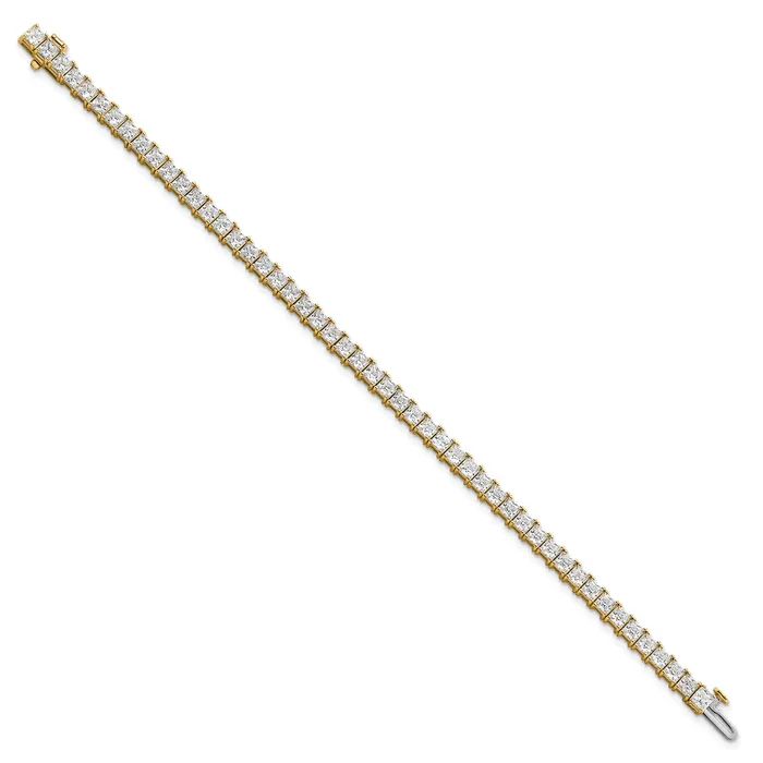 Bracelets Goldia 14k Yellow Gold 10 Ct Lab Grown Diamond VSSI G Princess Tennis Bracelet