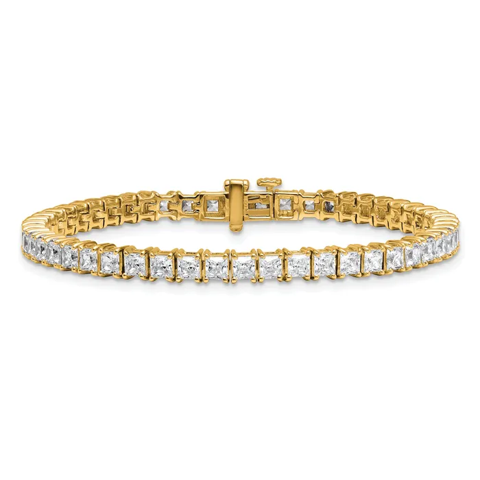 Bracelets Goldia 14k Yellow Gold 10 Ct Lab Grown Diamond VSSI G Princess Tennis Bracelet
