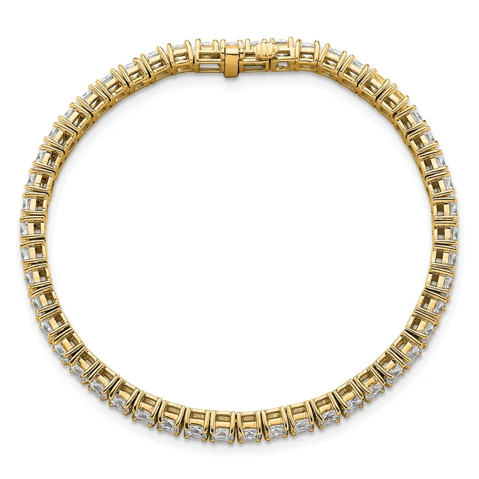 Bracelets Goldia 14k Yellow Gold 10 Ct Lab Grown Diamond VSSI G Princess Tennis Bracelet