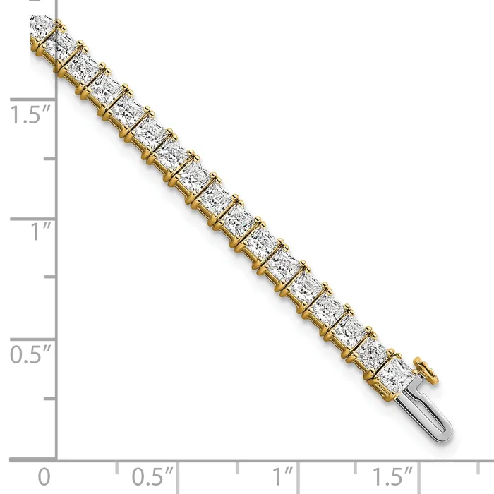 Bracelets Goldia 14k Yellow Gold 10 Ct Lab Grown Diamond VSSI G Princess Tennis Bracelet