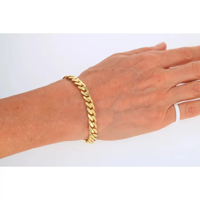 Bracelets Goldiacom 10k Yellow Gold Royal Monaco Miami Cuban Link 15mm Chain Bracelet w Box Clasp 9