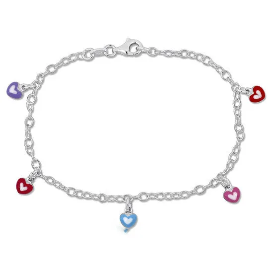 Bracelets JMS always Original Amour MultiColor Heart Enamel Charm Bracelet in Sterling Silver