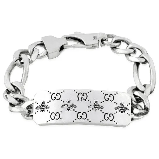Bracelets JMS always Original Gucci Unisex Signature Silver Bracelet With Bee Motif Bracelets JMS always Original Gucci Unisex Signature Silver Bracelet With Bee Motif