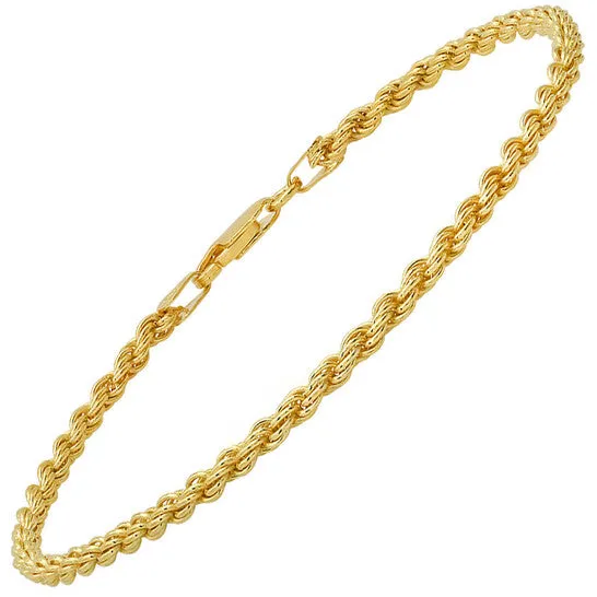 Bracelets JMS always Original Kylie Harper Mens Italian 14k Yellow Gold Over Silver 85 Rope Chain Bracelet Bracelets JMS always Original Kylie Harper Mens Italian 14k Yellow Gold Over Silver 85 Rope Chain Bracelet