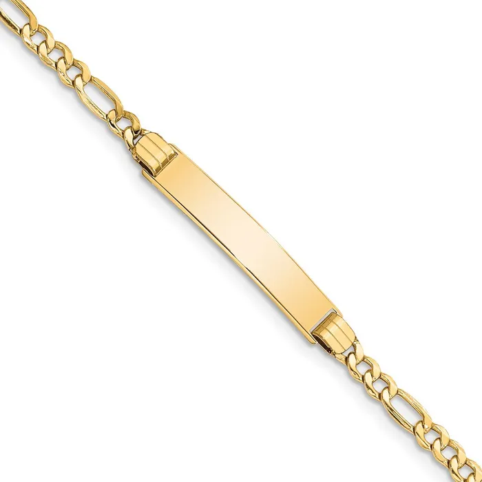 Bracelets MDS 14k Semisolid Polished Figaro Link ID Bracelet