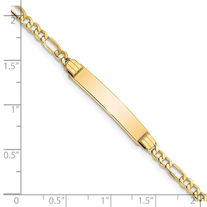 Bracelets MDS 14k Semisolid Polished Figaro Link ID Bracelet Bracelets MDS 14k Semisolid Polished Figaro Link ID Bracelet