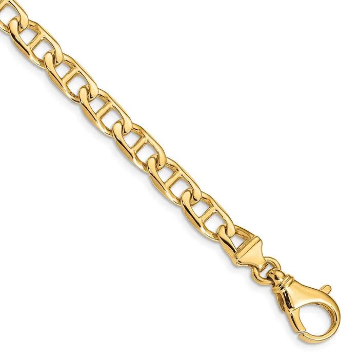 Bracelets MDS Solid 14K Yellow Gold 7 inch 65mm Hand Polished Fancy Link with Fancy Lobster Clasp Bracelet Bracelets MDS Solid 14K Yellow Gold 7 inch 65mm Hand Polished Fancy Link with Fancy Lobster Clasp Bracelet