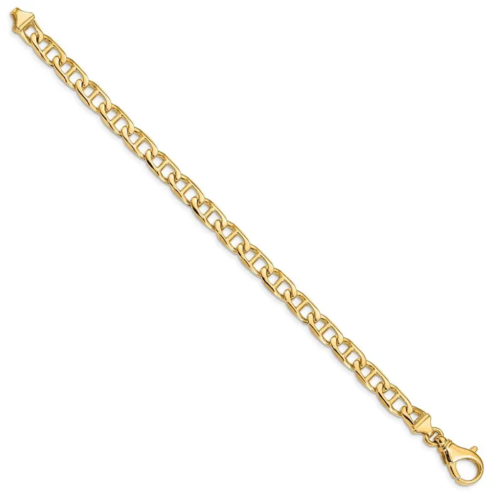 Bracelets MDS Solid 14K Yellow Gold 7 inch 65mm Hand Polished Fancy Link with Fancy Lobster Clasp Bracelet Bracelets MDS Solid 14K Yellow Gold 7 inch 65mm Hand Polished Fancy Link with Fancy Lobster Clasp Bracelet