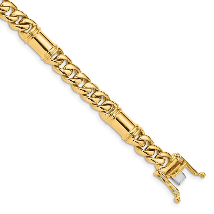 Bracelets MDS Solid 14K Yellow Gold 8 inch 75mm Hand Polished Fancy Link with Box Catch Clasp Bracelet Bracelets MDS Solid 14K Yellow Gold 8 inch 75mm Hand Polished Fancy Link with Box Catch Clasp Bracelet