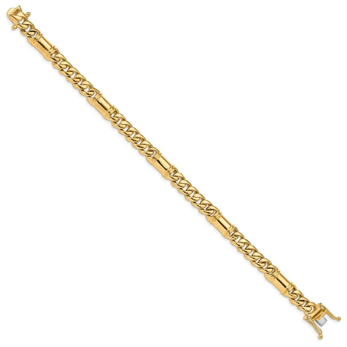 Bracelets MDS Solid 14K Yellow Gold 8 inch 75mm Hand Polished Fancy Link with Box Catch Clasp Bracelet Bracelets MDS Solid 14K Yellow Gold 8 inch 75mm Hand Polished Fancy Link with Box Catch Clasp Bracelet