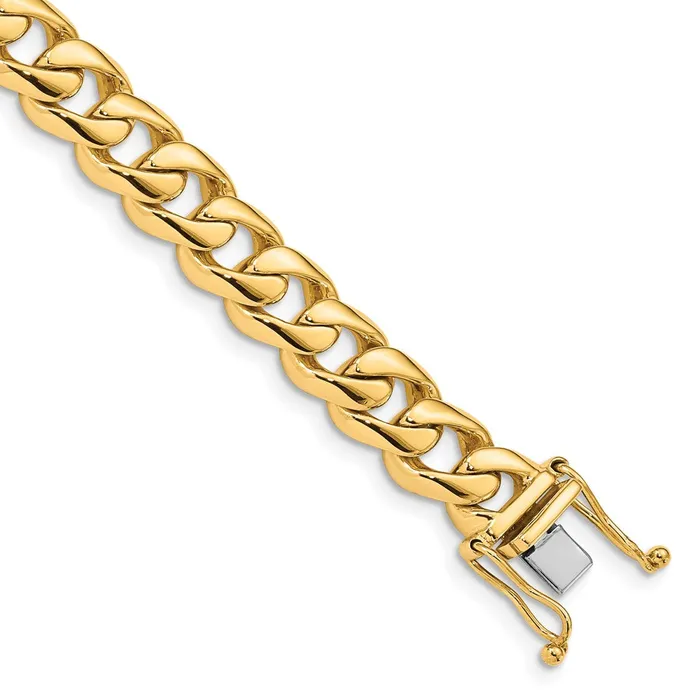 Bracelets Solid 14K Yellow Gold 8 inch 84mm Hand Polished Rounded Curb Link with Box Catch Clasp Bracelet MDS Bracelets Solid 14K Yellow Gold 8 inch 84mm Hand Polished Rounded Curb Link with Box Catch Clasp Bracelet MDS