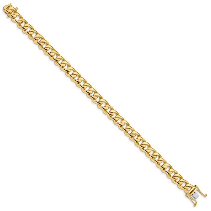Bracelets Solid 14K Yellow Gold 8 inch 84mm Hand Polished Rounded Curb Link with Box Catch Clasp Bracelet MDS Bracelets Solid 14K Yellow Gold 8 inch 84mm Hand Polished Rounded Curb Link with Box Catch Clasp Bracelet MDS