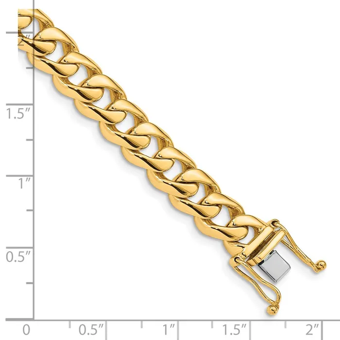 Bracelets Solid 14K Yellow Gold 8 inch 84mm Hand Polished Rounded Curb Link with Box Catch Clasp Bracelet MDS Bracelets Solid 14K Yellow Gold 8 inch 84mm Hand Polished Rounded Curb Link with Box Catch Clasp Bracelet MDS