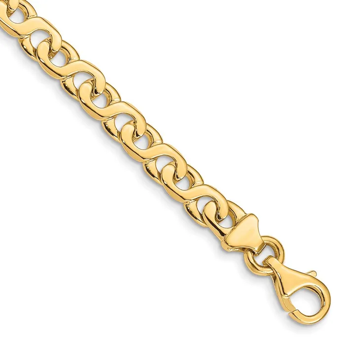 Bracelets Solid 14K Yellow Gold 9 inch 62mm Hand Polished Fancy Link with Fancy Lobster Clasp Bracelet MDS Bracelets Solid 14K Yellow Gold 9 inch 62mm Hand Polished Fancy Link with Fancy Lobster Clasp Bracelet MDS